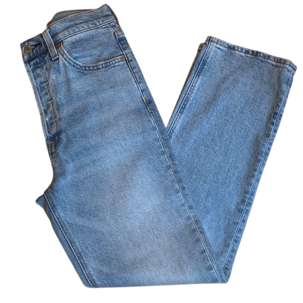 Aritzia Denim Forum Arlo Hi-rise Straight Leg Ankle Length Blue Jeans Size 27 - Picture 5 of 13
